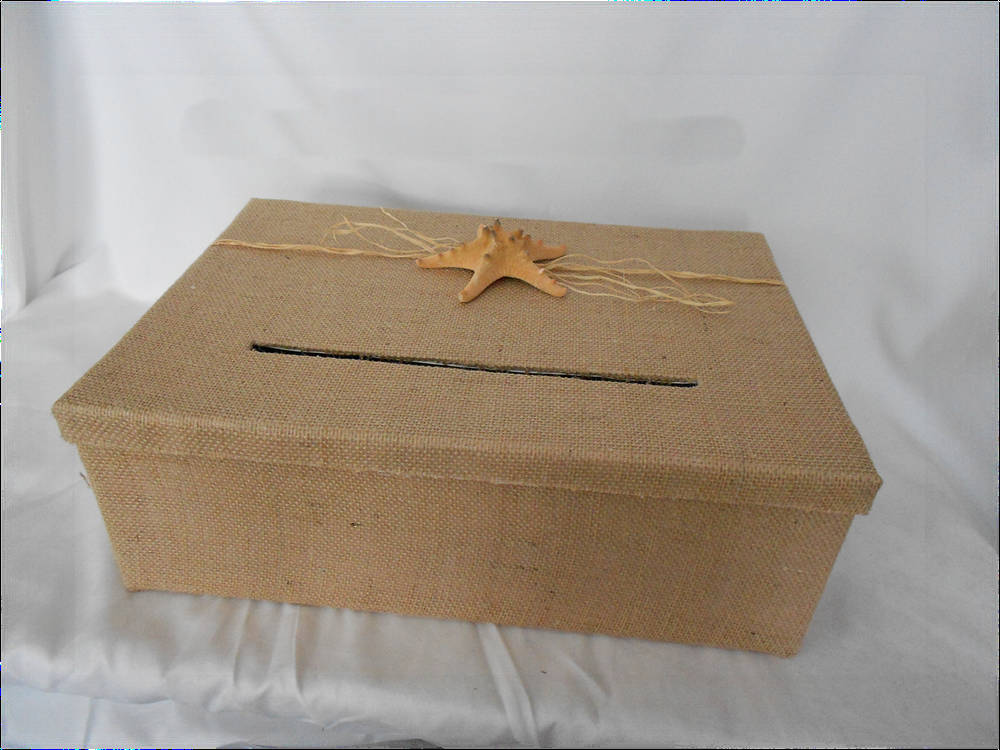 Burlap Wedding Money Gift Card Box Holder Square Etsy