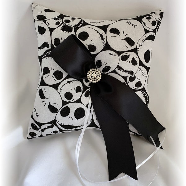 Nightmare Before Christmas Jack Ring Pillow , Nightmare Before Christmas Wedding Pillow, Jack Skellington Ring Pillow, NBC Ring Pillow