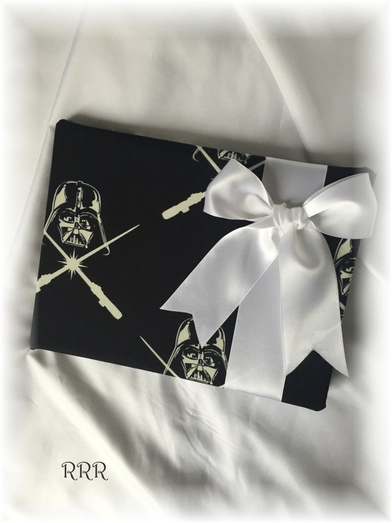 Sci fi Wedding Fantasy Wedding Star Wars Darth Vader Wedding Guest Book Black and White Wedding Guest Book Star Wars Wedding