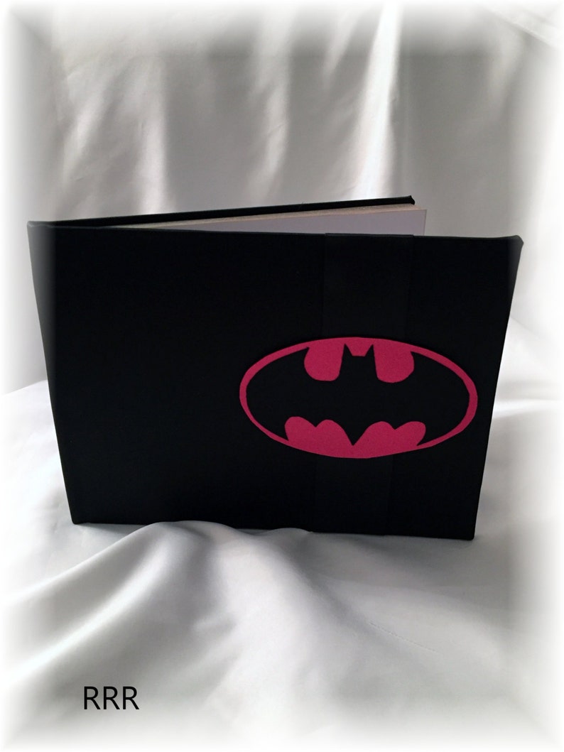 Superhero Wedding Black and Pink Wedding Guest Book Batman Wedding Guest Book