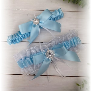 Liga de novia azul claro, liga de boda, liga de encaje, liga para boda, liga de encaje, liga para boda, color azul