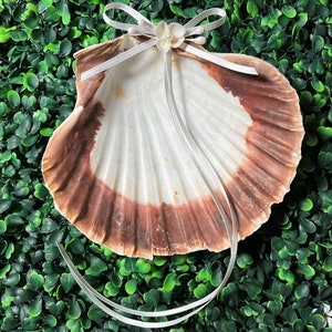 Sea shell Wedding Ring Holder Pillow Alternative, Sea shell Ring Holder, Beach Wedding, Seashell Ring Pillow, Beach Wedding Ring Holder