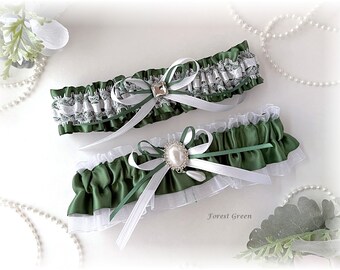 Forest Green Bridal Garter, Forest Bridal Garter, Green Garter for Bride, Wedding Garter, Forest Green Garter, Garter for Bride, Green