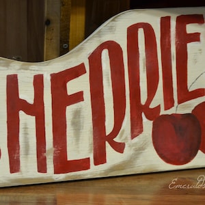 Rustic roadside cherries sign