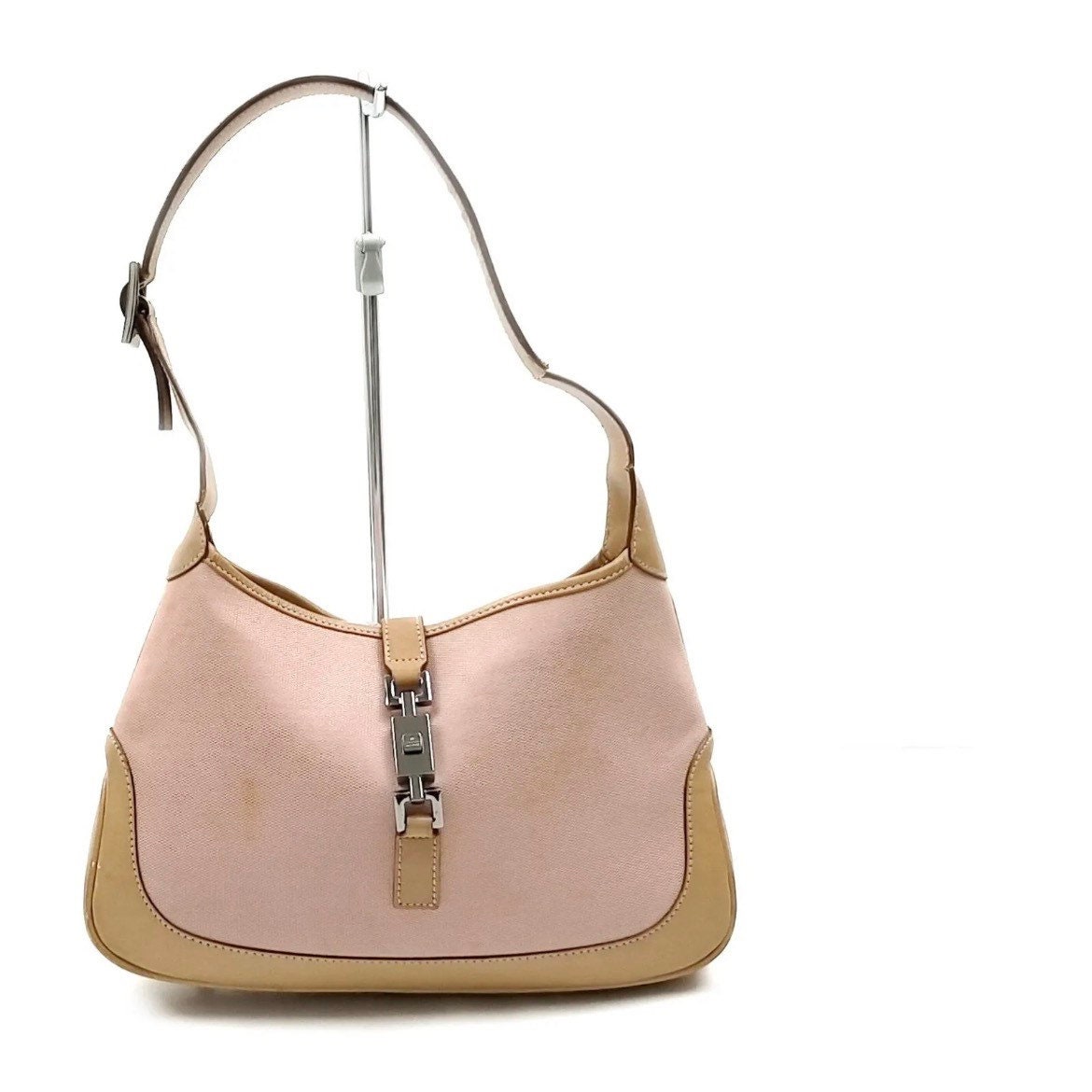 Gucci Beige Pebbled Leather Soft Jackie Convertible Mini Crossbody