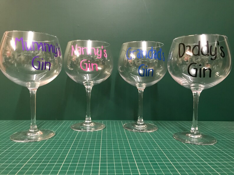 Personalised Name Gin Glass Vinyl Decal & Glass Wedding Etsy