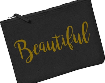 Beautiful Personalised Make Up Bag -  Beautiful , Make up bag, Cosmetics Bag, Make Up, Gift, Toiletry Bag,Travel Bag, Cosmetics, Beauty,