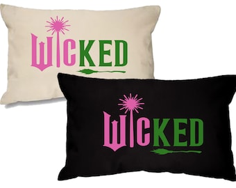 Wicked Musical Cushion Green and Pink Rectangular Decorative Cushion