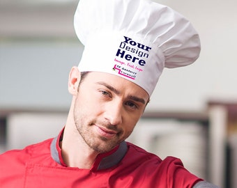 Cappello da chef stampato personalizzato - Stampa il tuo design personalizzato, regalo personalizzato unico, personalizzato, cappello da chef, cuoco, cappello da chef personalizzato, regalo scherzo