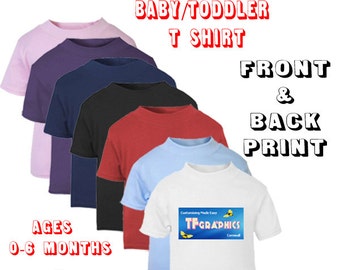 ¡Diseñe su propia camiseta personalizada para bebés y niños pequeños con una impresión delantera y trasera! Camiseta de bebé, camiseta de niños, ropa personalizada, camiseta, ropa de niños