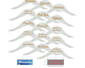 Personalized Wedding Hanger Vinyl Decal: Bridal Party Gift