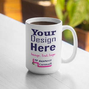 Personalised Large Mug 15oz - custom coffee mug Teacher gift tea mug Gift for her Large mug birthday mug gift Custom name Gift for Him mugs