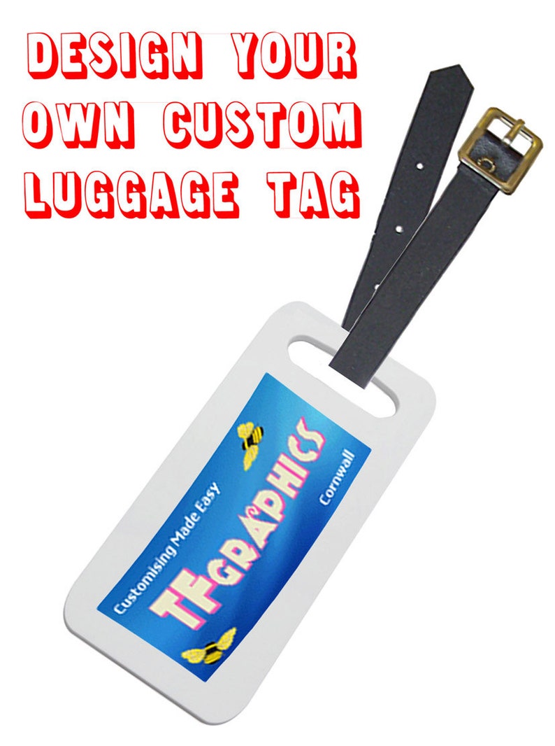 Custom Printed Luggage Tag Print Your Own Personalised Etsy UK