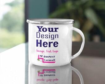 Mug émaillé personnalisé - mug à café personnalisé enseignant cadeau tasse à thé cadeau pour elle Mug personnalisé anniversaire mug cadeau camping mug cadeau pour lui