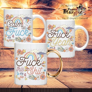 Sweary Statement Mug: Retro Design, Motivational Coffee Tea Mug