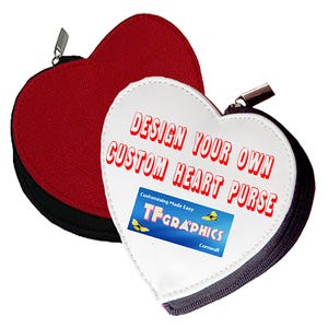 Monedero de corazón personalizado para mujer: imprima su diseño personalizado, regalo personalizado único, personalizado, monedero, monedero personalizado, billetera, regalo del día de la madre