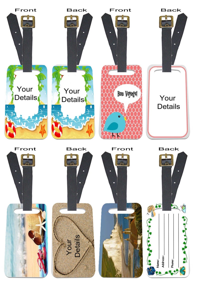 Custom Printed Luggage Tag Print Your Own Personalised Etsy UK
