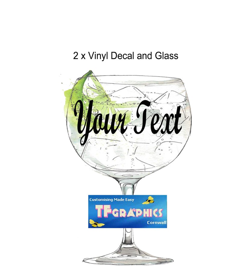 Personalised Name Gin Glass Vinyl Decal & Glass Wedding Etsy