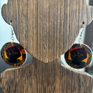 Black Power Fist earrings