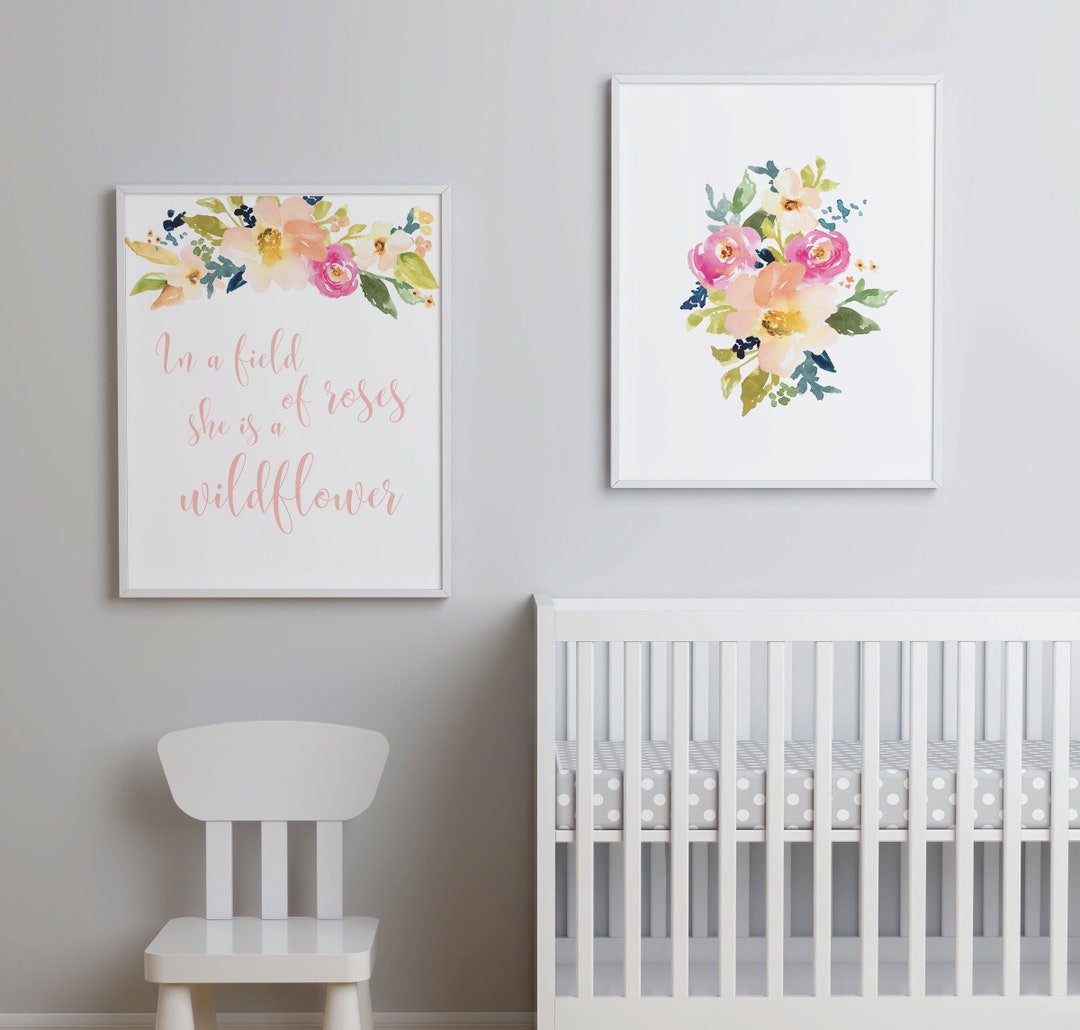 Watercolor Nursery Art Print - Floral Art Print - Printable - Etsy