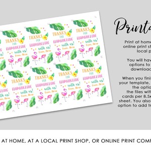 Printable Flamingo Birthday Favor Gift Tag EDITABLE TEMPLATE - Etsy