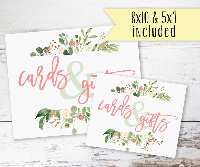 Watercolor Eucalyptus Greenery Cards &amp; Gifts Sign Printable - Etsy