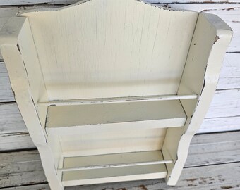 Vintage 2 Shelf Spice Rack - Small Storage Rack - Handmade Wooden Spick Rack - Antique Spice Rack - Craft Room Organizer - Kitchen Storage