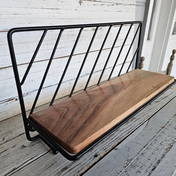 Wrought Iron Wood Shelf Etsy