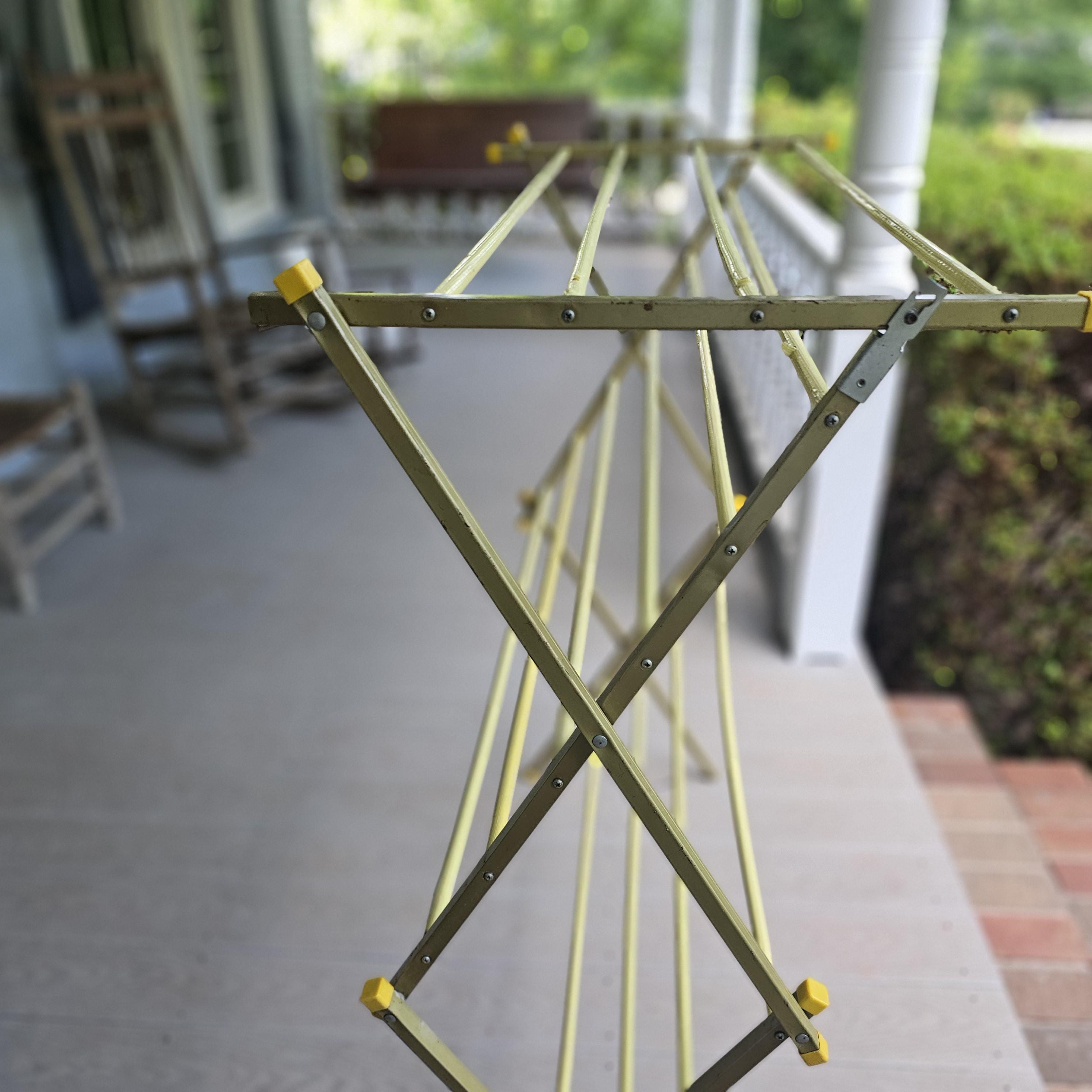 Tall Vintage Gold Metal Drying Rack: Collapsible Linen Display - Etsy