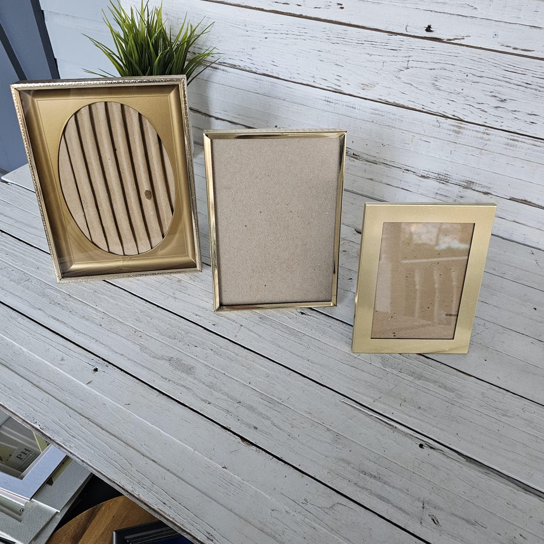 3 Vintage Gold Metal Frames - 3x4.5, 4.5x6.5, 5x6.5 A - Etsy