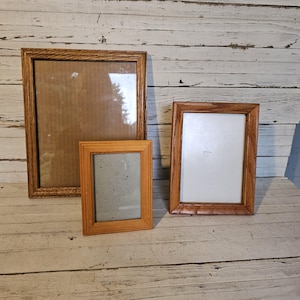 3 Small Thin Wooden Frames - 3 sizes 2H