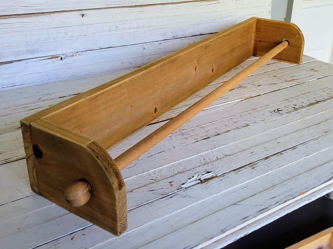 Vintage Wooden Extra Long Towel Bar Antique Under Towel Holder