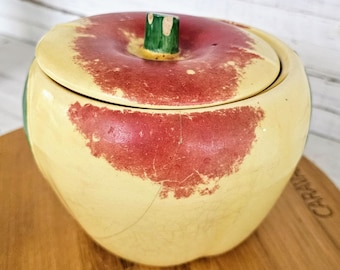 Vintage Hull Pottery Blushing Apple Cookie Jar 1940's
