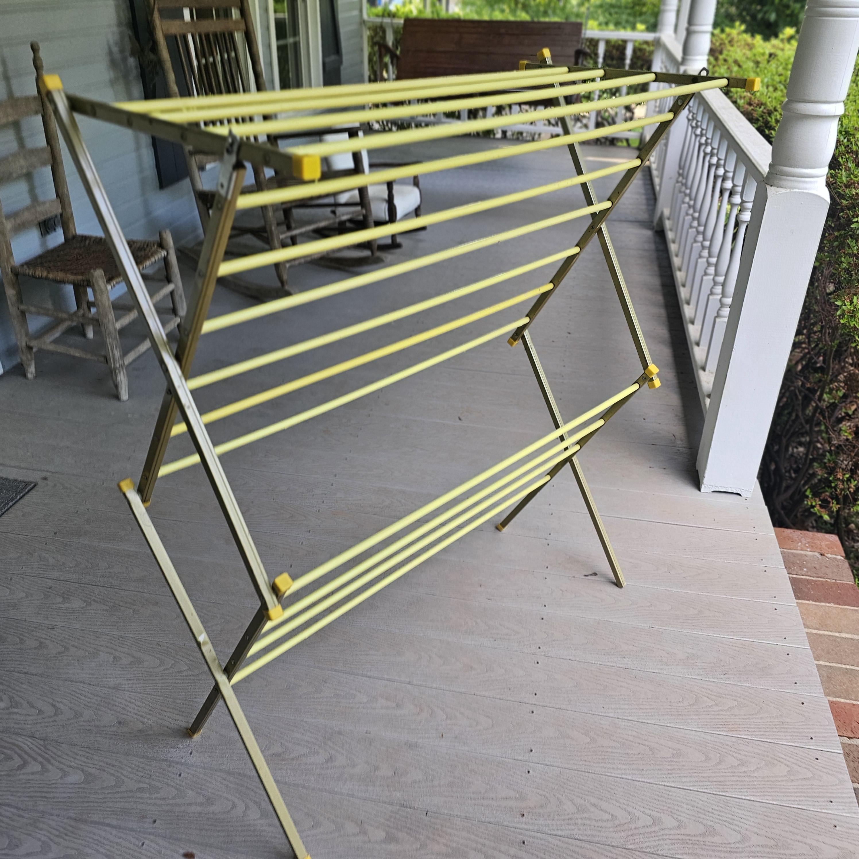 Foldable Linen Rack Tall Vintage Gold Metal Drying Rack: Collapsible Linen Display - Etsy