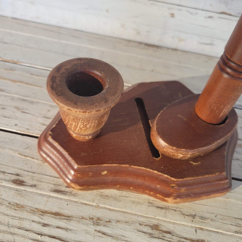 Vintage Wooden Countertop Towel Holder Cornwell Drugs Etsy