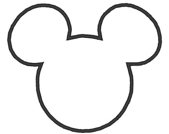 Mickey Mouse Head Embroidery Applique Design.  5 Hoop Sizes