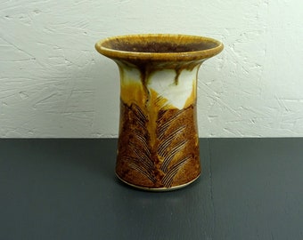 small studio ceramic vase, ceramic Fat Lava WGP brown marked 254g signed