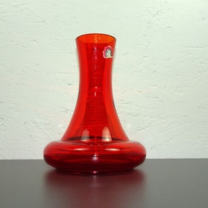 WMF glass vase red, Cari Zalloni design, 60s design, 436g height 15 cm