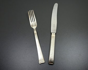 WMF 2500 Art Deco knife and fork with monogram JH - silver-plated cutlery 90s - Kurt Mayer 1930