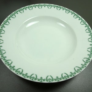 THOMAS Sevres tableware, plate flat deep, saucer, white decor green, individual parts antique #2 Teller tief