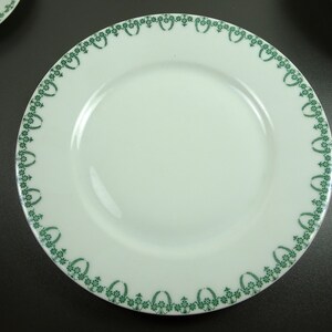 THOMAS Sevres tableware, plate flat deep, saucer, white decor green, individual parts antique #3 Teller flach