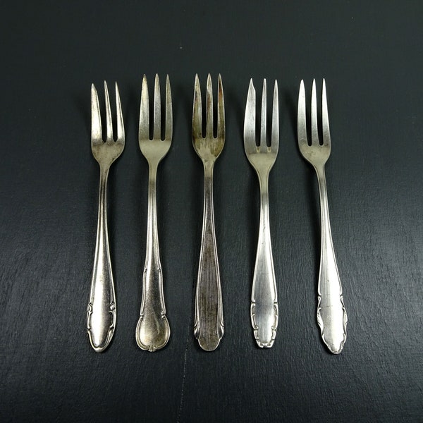 Cake fork silver plated 90s edition, various individual parts small forks