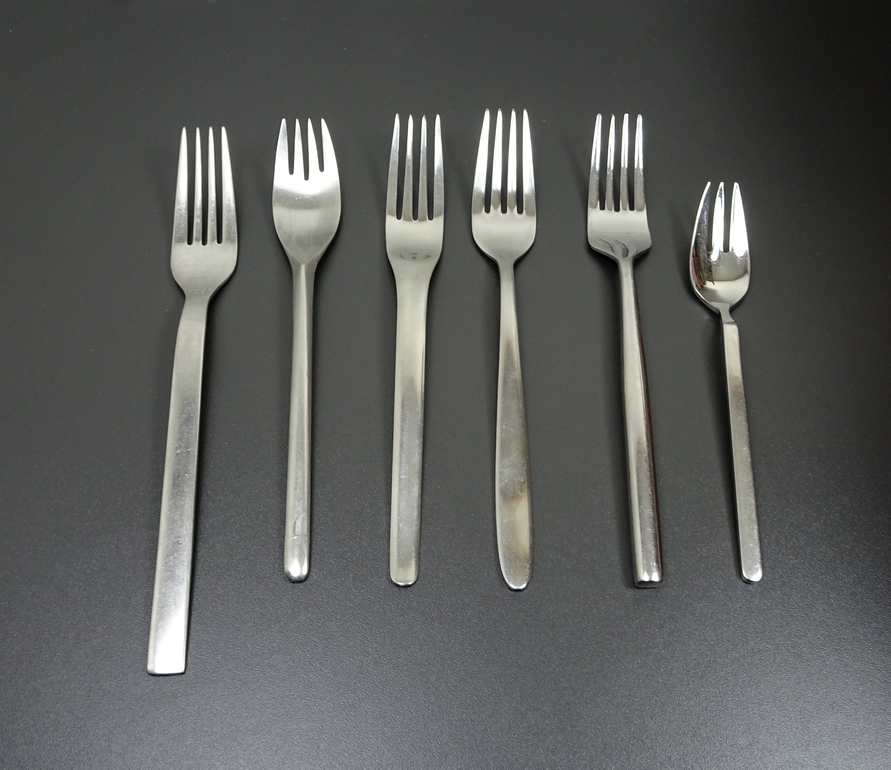Design Cutlery Fork Individual Parts, 6 Forks From Different Design Cutlery Fork Individual Parts, 6 Forks From Different