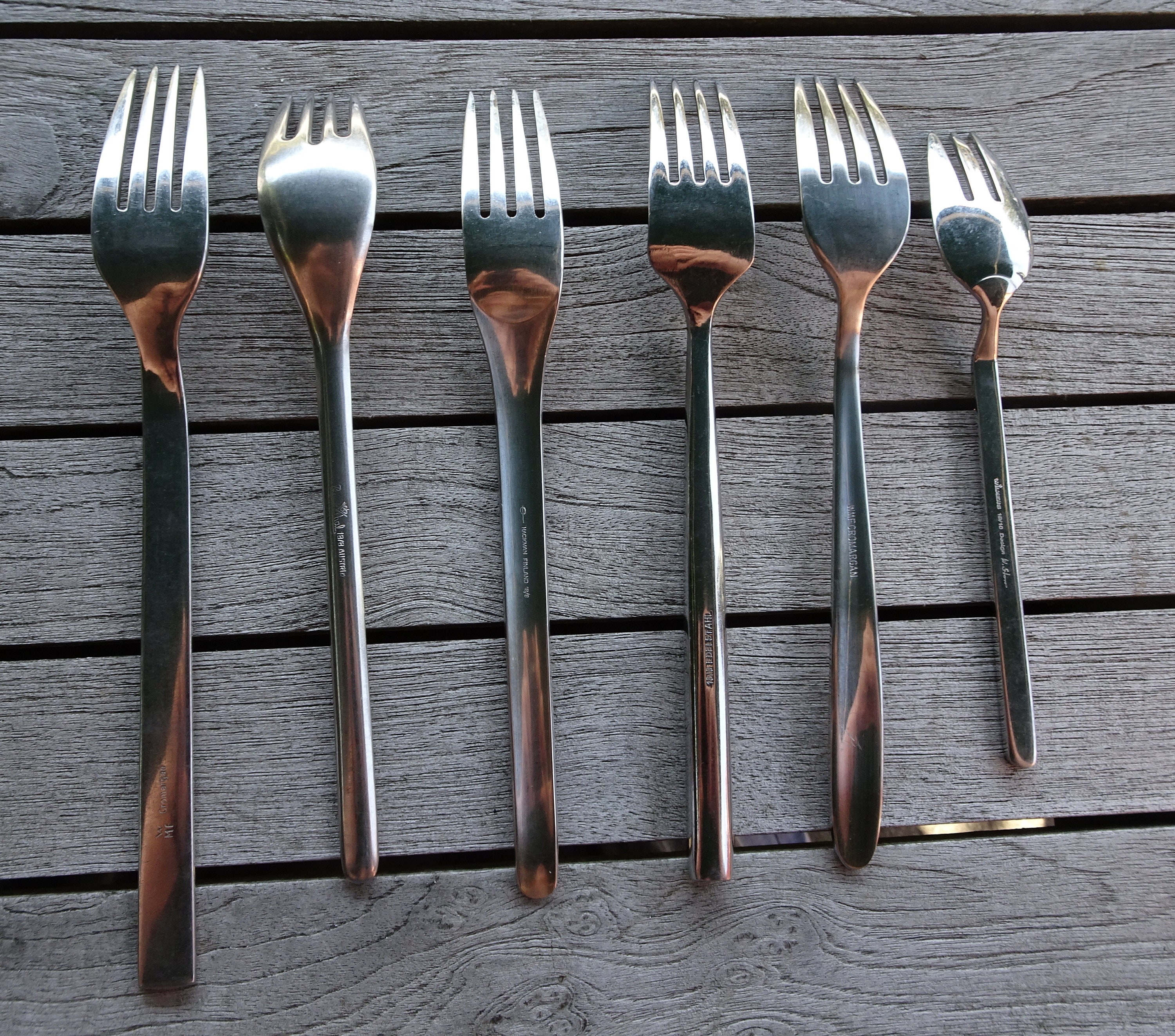 Design Cutlery Fork Individual Parts, 6 Forks From Different