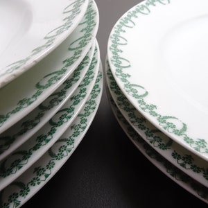 THOMAS Sevres tableware, plate flat deep, saucer, white decor green, individual parts antique image 10