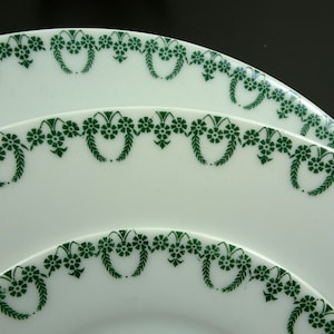 THOMAS Sevres tableware, plate flat deep, saucer, white decor green, individual parts antique image 1