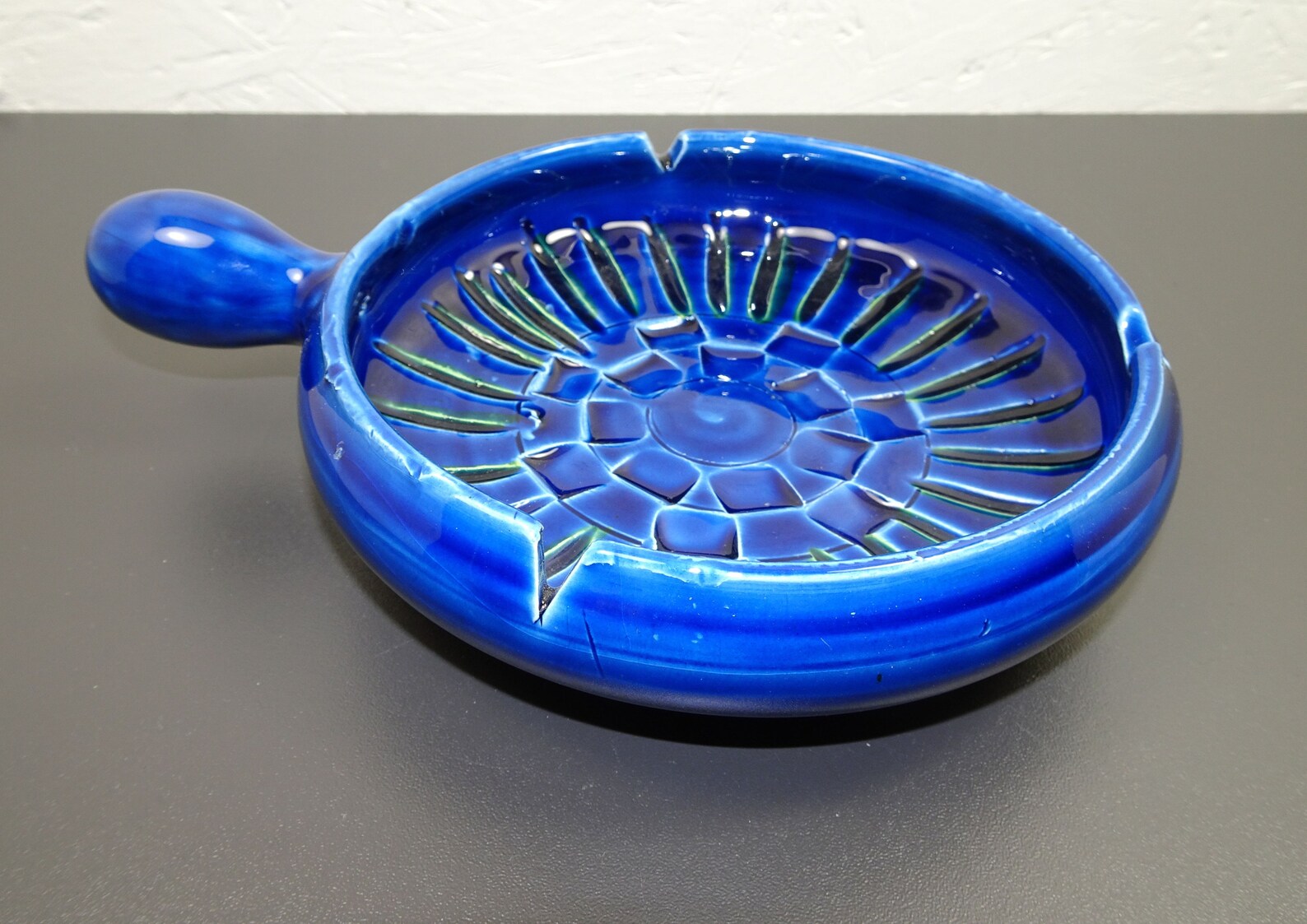 Ceramic Ashtray Italy Turquoise 755 Italy Ashlar Fat Lava Etsy