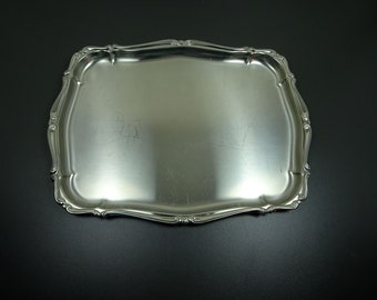 MOTTA Servierplatte  Cromargan Platte Teller flach Edelstahl Design 35,5x27x2cm 586g