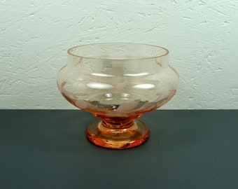 Rosalin Glasschale Dekor geschliffen, Fußschale Pressglas     432g HBT11/15/15cm