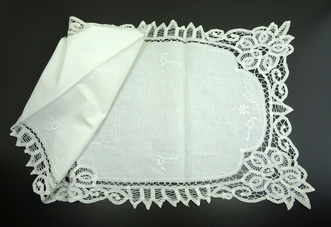 Lace Rectangular Doiley Lace Doily 38 Cm Rectangular, Bobbin Lace Doily Handmade 55g - Etsy UK